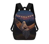 sinyumoney Zaino Scolastico Stampato in 3D Ghost Reading in A Hammock Zaino Per Bambini, Borsa Per Libri, Zainetti Carini, Impermeabile, Alla Moda, Casual, Per Bambini 17inch