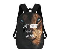 sinyumoney Zaino Scolastico Stampato in 3D Just Do It Zaino Per Bambini, Borsa Per Libri, Zainetti Carini, Impermeabile, Alla Moda, Casual, Per Bambini 17inch