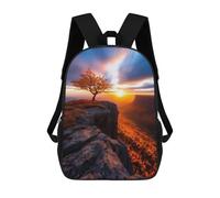 sinyumoney Zaino Scolastico Stampato in 3D Lone Tree Sunset Zaino Per Bambini, Borsa Per Libri, Zainetti Carini, Impermeabile, Alla Moda, Casual, Per Bambini 17inch