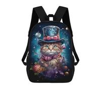 sinyumoney Zaino Scolastico Stampato in 3D Magical Cat in Top Hat Zaino Per Bambini, Borsa Per Libri, Zainetti Carini, Impermeabile, Alla Moda, Casual, Per Bambini 17inch