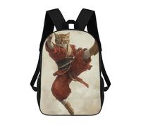sinyumoney Zaino Scolastico Stampato in 3D Martial Arts Kung Fu Shaolin Cat Zaino Per Bambini, Borsa Per Libri, Zainetti Carini, Impermeabile, Alla Moda, Casual, Per Bambini 17inch