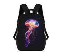 sinyumoney Zaino Scolastico Stampato in 3D Neon Jellyfish Zaino Per Bambini, Borsa Per Libri, Zainetti Carini, Impermeabile, Alla Moda, Casual, Per Bambini 17inch