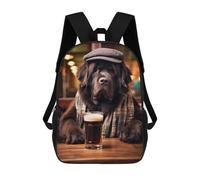 sinyumoney Zaino Scolastico Stampato in 3D Newfoundland in The Pub Zaino Per Bambini, Borsa Per Libri, Zainetti Carini, Impermeabile, Alla Moda, Casual, Per Bambini 17inch