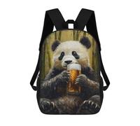 sinyumoney Zaino Scolastico Stampato in 3D Panda with Beer Zaino Per Bambini, Borsa Per Libri, Zainetti Carini, Impermeabile, Alla Moda, Casual, Per Bambini 17inch