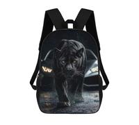 sinyumoney Zaino Scolastico Stampato in 3D Panther And Black Hypercar Zaino Per Bambini, Borsa Per Libri, Zainetti Carini, Impermeabile, Alla Moda, Casual, Per Bambini 17inch