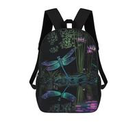 sinyumoney Zaino scolastico stampato in 3D per bambini al neon basket hoop zaino scolastico per bambini, borsa da viaggio, borsa per libri alla moda, grande capienza, Dragonfly Colorful, 17"