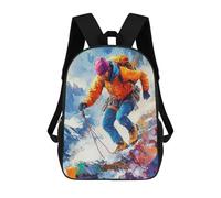sinyumoney Zaino scolastico stampato in 3D per bambini al neon basket hoop zaino scolastico per bambini, borsa da viaggio, borsa per libri alla moda, grande capienza, Climber On Mountain Peak, 17"