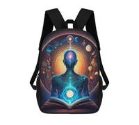 sinyumoney Zaino scolastico stampato in 3D per bambini bisonte chess zaino scolastico per bambini, borsa da viaggio, borsa per libri alla moda, grande capienza, Esoteric Zen Universe V9, 17"