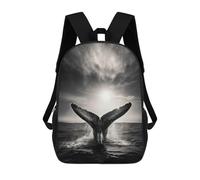 sinyumoney Zaino Scolastico Stampato in 3D Per Bambini Breaching Whale Zaini Per Bambini 17inch Per Ragazzi E Ragazze Borse Per Libri Borsa Scolastica Per Bambini