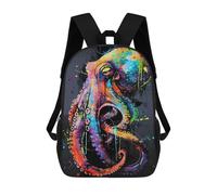 sinyumoney Zaino scolastico stampato in 3D per bambini cane animale carino king zaino scolastico per bambini, borsa da viaggio, borsa per libri alla moda, grande capienza, Octopus Popart Painting, 17"