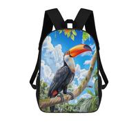 sinyumoney Zaino scolastico stampato in 3D per bambini cavaliere Halloween Art Zaino scolastico per bambini, borsa da viaggio, borsa per libri alla moda, grande capienza, Toucan In Tropical Rainforest