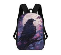 sinyumoney Zaino Scolastico Stampato in 3D Per Bambini Celestial Crow Ethereal Zaini Per Bambini 17inch Per Ragazzi E Ragazze Borse Per Libri Borsa Scolastica Per Bambini