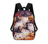 sinyumoney Zaino scolastico stampato in 3D per bambini cute whimsical Sheep zaino scolastico per bambini, borsa da viaggio, borsa per libri alla moda, grande capienza, Cute Halloween Ghosts, 17"