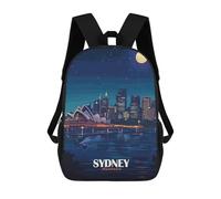 sinyumoney Zaino scolastico stampato in 3D per bambini due Frogs on A Branch Zaino scolastico per bambini, borsa da viaggio, borsa per libri alla moda, grande capienza, Sydney Australia Night Skyline