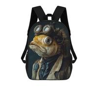 sinyumoney Zaino Scolastico Stampato in 3D Per Bambini Funny Steampunk Fish Creature Zaini Per Bambini 17inch Per Ragazzi E Ragazze Borse Per Libri Borsa Scolastica Per Bambini
