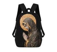 sinyumoney Zaino scolastico stampato in 3D per bambini giustizia zaino scolastico per bambini, borsa da viaggio, borsa per libri alla moda, grande capienza, Virgin Mary With Golden Halo, 17"