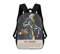 sinyumoney Zaino scolastico stampato in 3D per bambini giustizia zaino scolastico per bambini, borsa da viaggio, borsa per libri alla moda, grande capienza, San Marco, 17"