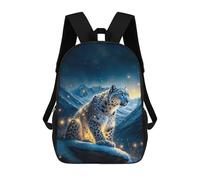 sinyumoney Zaino scolastico stampato in 3D per bambini, grande capacità, ideale per viaggi e libri., A Snow Leopard, 17"