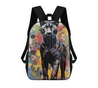sinyumoney Zaino scolastico stampato in 3D per bambini, grande capacità, ideale per viaggi e libri., Black Panther Banksy Style, 17"