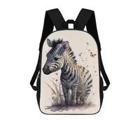 sinyumoney Zaino scolastico stampato in 3D per bambini, grande capacità, ideale per viaggi e libri., Cute Baby Zebra Painting, 17"