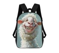 sinyumoney Zaino scolastico stampato in 3D per bambini, grande capacità, ideale per viaggi e libri., Cute Sheep Head, 17"
