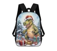 sinyumoney Zaino scolastico stampato in 3D per bambini, grande capacità, ideale per viaggi e libri., Divertente Christmas T Rex, 17"