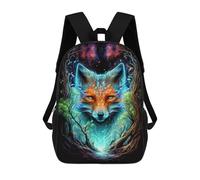 sinyumoney Zaino scolastico stampato in 3D per bambini, grande capacità, ideale per viaggi e libri., Enchanted Forest Fox -1, 17"