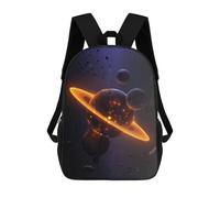 sinyumoney Zaino scolastico stampato in 3D per bambini, grande capacità, ideale per viaggi e libri., Fiery Planet With Rings, 17"