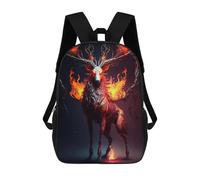 sinyumoney Zaino scolastico stampato in 3D per bambini, grande capacità, ideale per viaggi e libri., Flaming Deer Mystic Artwork, 17"