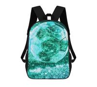 sinyumoney Zaino scolastico stampato in 3D per bambini, grande capacità, ideale per viaggi e libri., Glowing Soccer Ball, 17"