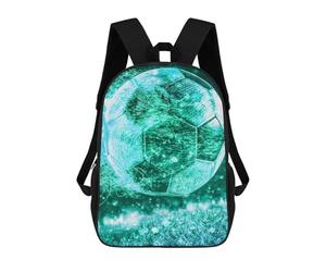 sinyumoney Zaino scolastico stampato in 3D per bambini, grande capacità, ideale per viaggi e libri., Glowing Soccer Ball, 17"