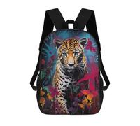 sinyumoney Zaino scolastico stampato in 3D per bambini, grande capacità, ideale per viaggi e libri., Leopard Banksy Graffiti, 17"
