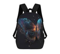 sinyumoney Zaino scolastico stampato in 3D per bambini, grande capacità, ideale per viaggi e libri., Neon Butterfly Artwork, 17"