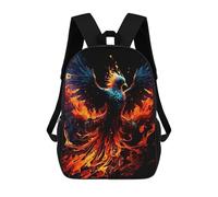 sinyumoney Zaino scolastico stampato in 3D per bambini, grande capacità, ideale per viaggi e libri., Phoenix Rising Fire Artwork, 17"