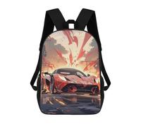 sinyumoney Zaino scolastico stampato in 3D per bambini, grande capacità, ideale per viaggi e libri., Red Sports Car With Splash, 17"