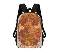 sinyumoney Zaino scolastico stampato in 3D per bambini, grande capacità, ideale per viaggi e libri., The Sun Art Nouveau Tarocchi, 17"