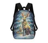 sinyumoney Zaino scolastico stampato in 3D per bambini, grande capacità, ideale per viaggi e libri., Tiny Reindeer Christmas, 17"