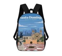 sinyumoney Zaino scolastico stampato in 3D per bambini, grande capacità, ideale per viaggi e libri., Travel To Santo Domingo, 17"