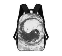 sinyumoney Zaino scolastico stampato in 3D per bambini, grande capacità, ideale per viaggi e libri., Veil Of Shadows Yin Yang, 17"