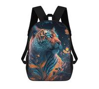 sinyumoney Zaino scolastico stampato in 3D per bambini, ideale per viaggi e libri., Enchanted Tiger Ritratto -8, 17"