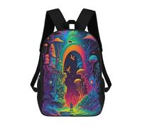 sinyumoney Zaino scolastico stampato in 3D per bambini, ideale per viaggi e libri., Fantasy Mushroom Portal, 17"