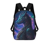 sinyumoney Zaino scolastico stampato in 3D per bambini, ideale per viaggi e libri., Galactic Dragon Armor, 17"