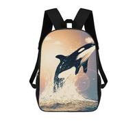 sinyumoney Zaino scolastico stampato in 3D per bambini in oro x cervo zaino scolastico per bambini, borsa da viaggio, borsa per libri alla moda, grande capienza, Orcas Can Fly II, 17"
