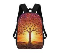 sinyumoney Zaino scolastico stampato in 3D per bambini in oro x cervo zaino scolastico per bambini, borsa da viaggio, borsa per libri alla moda, grande capienza, Stained Glass Tree Of Life Artwork, 17