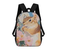 sinyumoney Zaino scolastico stampato in 3D per bambini in vetro cervo ritratto zaino scolastico per bambini, borsa da viaggio, borsa per libri alla moda, grande zaino di grande capacità, Squirrel With