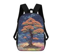 sinyumoney Zaino scolastico stampato in 3D per bambini magici Frogs Pixel Art grande capacità, ideale per i viaggi, alla moda e casual, Bonsai Inspired Fantasy, 17"