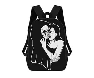 sinyumoney Zaino scolastico stampato in 3D per bambini Moscow City Snippet Zaino scolastico per bambini, borsa da viaggio, borsa per libri alla moda, grande capienza, Donna Death Love Abbraccio I, 17"