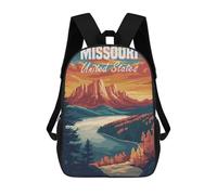 sinyumoney Zaino scolastico stampato in 3D per bambini Mountain Fuji Waterfall Night Japanese Cherry Blossom, grande capacità, ideale per i viaggi, alla moda e casual, Missouri Landscape, 17"