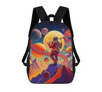 sinyumoney Zaino scolastico stampato in 3D per bambini Mountain Fuji Waterfall Night Japanese Cherry Blossom, grande capacità, ideale per i viaggi, alla moda e casual, Spazio astratto, 17"