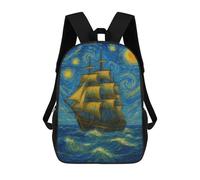 sinyumoney Zaino Scolastico Stampato in 3D Per Bambini Sailing Ship Under Starry Night Sky Zaini Per Bambini 17inch Per Ragazzi E Ragazze Borse Per Libri Borsa Scolastica Per Bambini